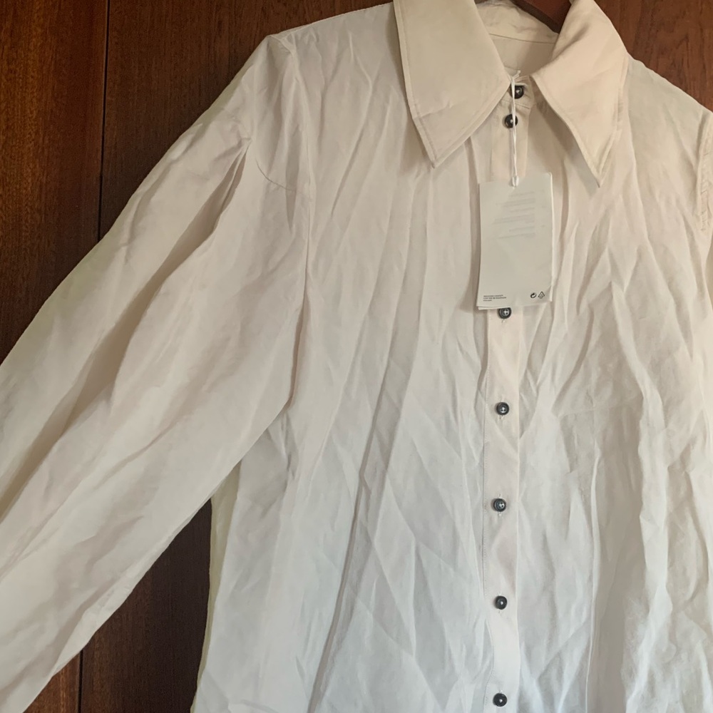 COS Cream Button-Up Shirt - Picture 6 of 9